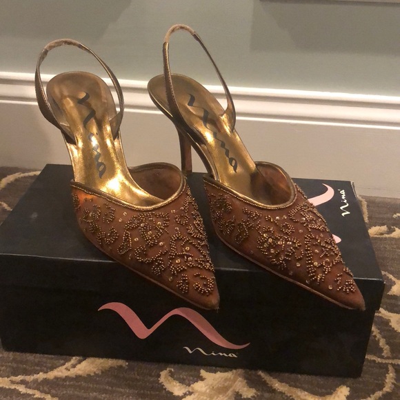 david's bridal shoes gold